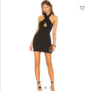Criss-cross Halterneck Black Dress